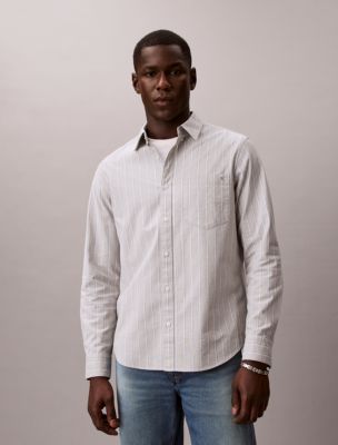 Double Stripe Classic Oxford Button-Down Shirt, Shadow