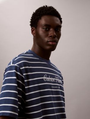 Мужские футболки Calvin Klein Stripe Logo Graphic Relaxed T-Shirt — фото 2