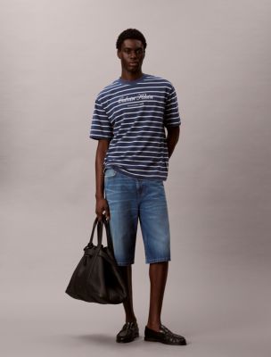 Мужские футболки Calvin Klein Stripe Logo Graphic Relaxed T-Shirt — фото 3