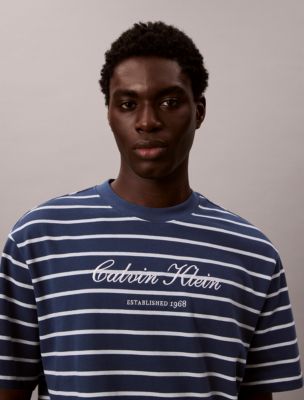 Мужские футболки Calvin Klein Stripe Logo Graphic Relaxed T-Shirt — фото 5