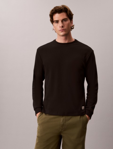 Мужские футболки Calvin Klein Woven Monologo Waffle Crewneck Tee