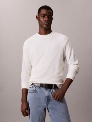 Woven Monologo Waffle Crewneck Tee, Tofu