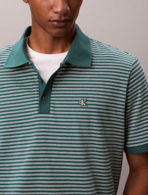 Мужские рубашки Calvin Klein Varsity Stripe Polo Shirt — фото 6