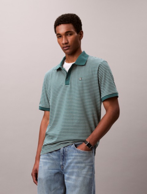 Мужские рубашки Calvin Klein Varsity Stripe Polo Shirt