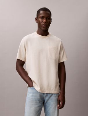 Cotton Blend Relaxed T-Shirt, Oatmeal