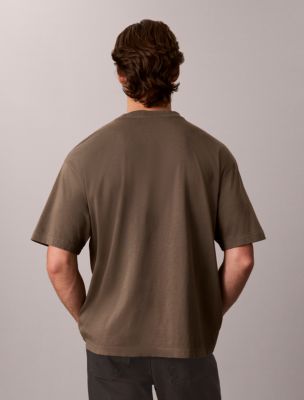 Мужская футболка Calvin Klein Tonal Monogram Relaxed, цвет: Beluga — фото 4