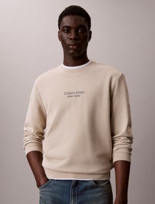 Logo Graphic Terry Crewneck Sweatshirt, White Pepper