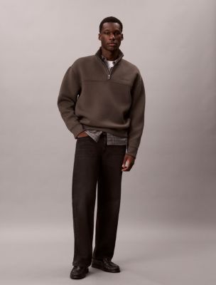 Мужской свитшот Calvin Klein Spacer Quarter Zip, цвет: Beluga — фото 2