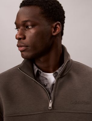 Мужской свитшот Calvin Klein Spacer Quarter Zip, цвет: Beluga — фото 3