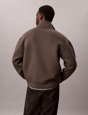 Мужской свитшот Calvin Klein Spacer Quarter Zip, цвет: Beluga — фото 5