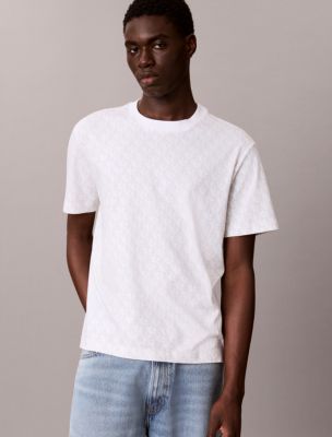 Allover Monogram Relaxed T-Shirt, Bright White