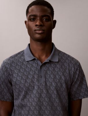 Liquid Touch Allover Print Polo Shirt, Turbulence