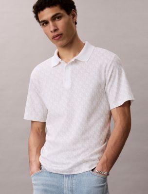 Мужские рубашки Calvin Klein Liquid Touch Allover Print Polo Shirt — фото 4