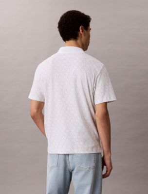 Мужские рубашки Calvin Klein Liquid Touch Allover Print Polo Shirt — фото 5