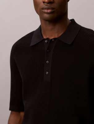 Мужские свитеры Calvin Klein Smooth Cotton Waffle Sweater Polo Shirt — фото 2