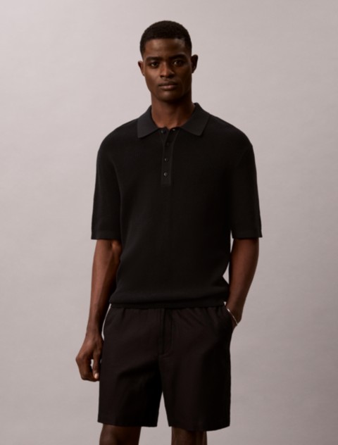 Мужские свитеры Calvin Klein Smooth Cotton Waffle Sweater Polo Shirt