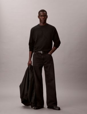 Мужские свитеры Calvin Klein Smooth Cotton Monogram Relaxed Sweater — фото 3