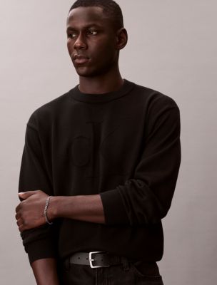 Мужские свитеры Calvin Klein Smooth Cotton Monogram Relaxed Sweater — фото 5