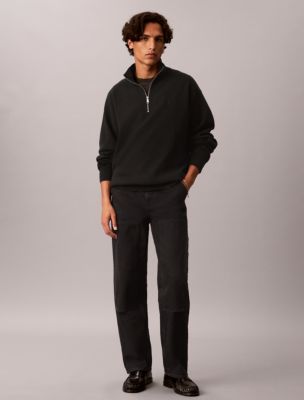 Мужской свитер Calvin Klein Smooth Cotton Quarter Zip, цвет: Чёрный — фото 2