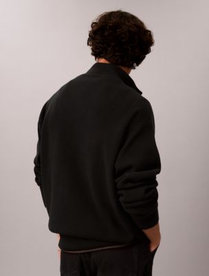 Мужской свитер Calvin Klein Smooth Cotton Quarter Zip, цвет: Чёрный — фото 4