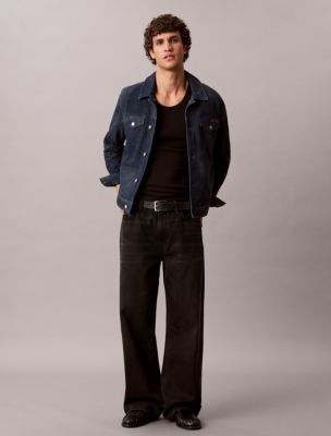 90s Suede Trucker Jacket, Blue Nights