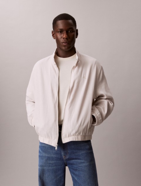 Мужские куртки Calvin Klein Linen Cotton Mock Neck Jacket