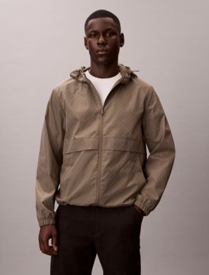 Allover Emblem Logo Windbreaker Jacket, Bungee Cord