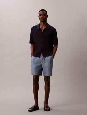 Chambray Pull-On Shorts, Blue Descent