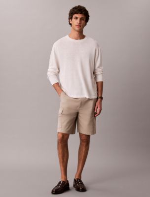 90s Straight Chino Cargo Shorts, Vintage Khaki