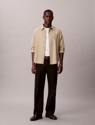 90s Straight Cotton Stretch Cargo Pants, Black
