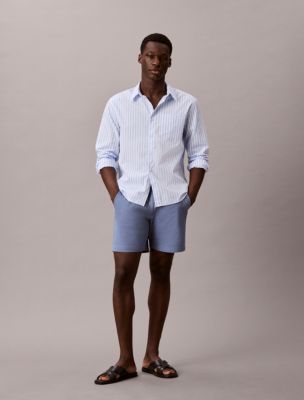 Cotton Stretch Chino Pull-On Shorts, Dusty Sailor Blue