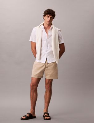 Cotton Stretch Chino Pull-On Shorts, Plaza Taupe