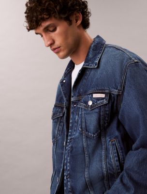 Мужская куртка Calvin Klein 90s Denim Trucker, цвет: Horizon — фото 3