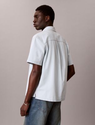Мужские рубашки Calvin Klein Denim Classic Short Sleeve Button-Down Shirt — фото 4