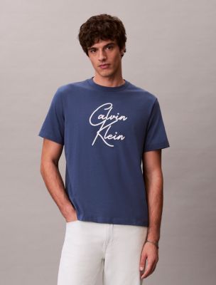 Script Logo Relaxed T-Shirt, Dark Denim