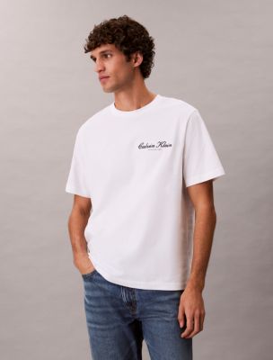 Small Script Logo Graphic Classic T-Shirt, Bright White