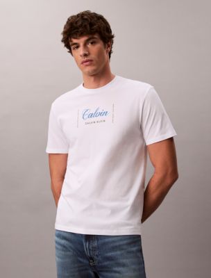 Calvin Script Logo Graphic Relaxed T-Shirt, Bright White