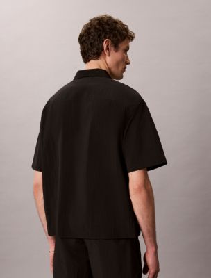Мужские рубашки Calvin Klein Nylon Camp Collar Relaxed Shirt — фото 5