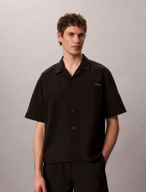 Мужские рубашки Calvin Klein Nylon Camp Collar Relaxed Shirt