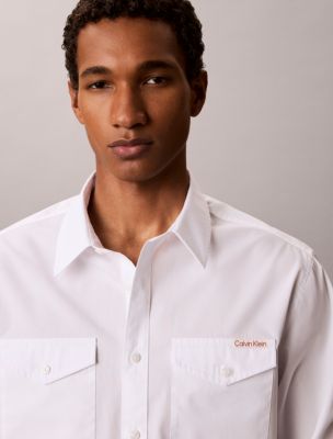 Мужские рубашки Calvin Klein Utility Washed Poplin Easy Shirt — фото 2