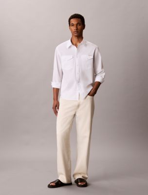 Мужские рубашки Calvin Klein Utility Washed Poplin Easy Shirt — фото 3
