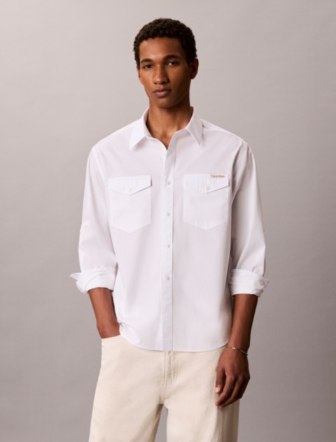 Мужские рубашки Calvin Klein Utility Washed Poplin Easy Shirt