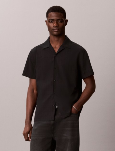 Мужские рубашки Calvin Klein Yarn-Dyed Textured Classic Shirt