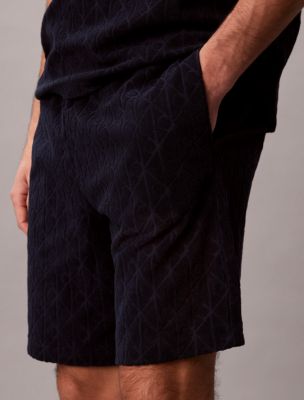 Мужские шорты Calvin Klein Terry Allover Emblem Logo Pull-On Shorts — фото 2