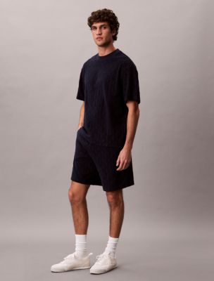 Мужские шорты Calvin Klein Terry Allover Emblem Logo Pull-On Shorts — фото 4