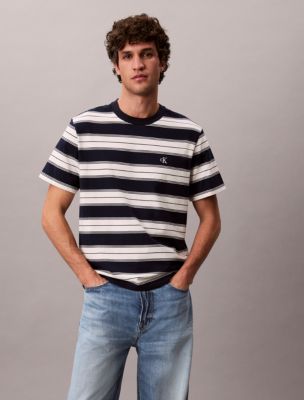 Monogram Stripe Relaxed T-Shirt, Dark Sapphire