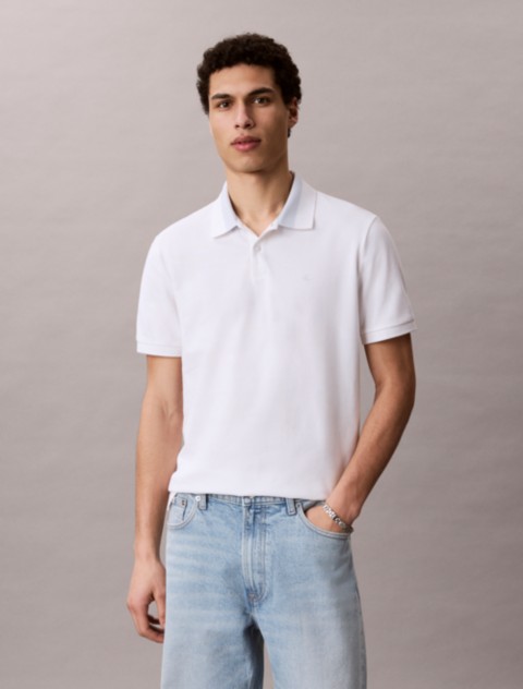 Мужские рубашки Calvin Klein Pique Colorblock Collar Polo Shirt