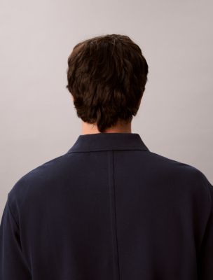 Мужские рубашки Calvin Klein Script Logo Graphic Pique Relaxed Polo Shirt — фото 4