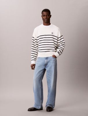 Striped Monogram Logo Relaxed Sweater - thumbnail 4