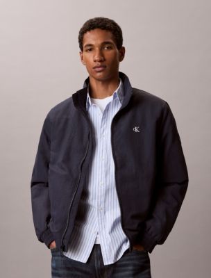 Padded Nylon Zip Jacket, Dark Sapphire